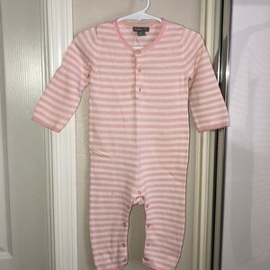 Gap pink & white striped one-piece knit bodysuit